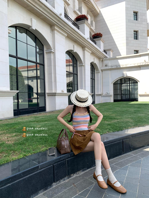 Read Nameless /彩虹马海毛吊带+麂皮裙裤 商品图4