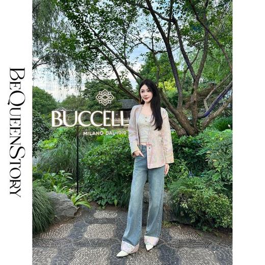 【孤品样衣，不退不换】   【淡漠余香】经典时尚国风拼接双凤纹宽松直筒牛仔裤 商品图2