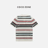 COCO ZONE "彩条Polo"时尚翻领彩条针织衫休闲上衣CC1B1410 商品缩略图1