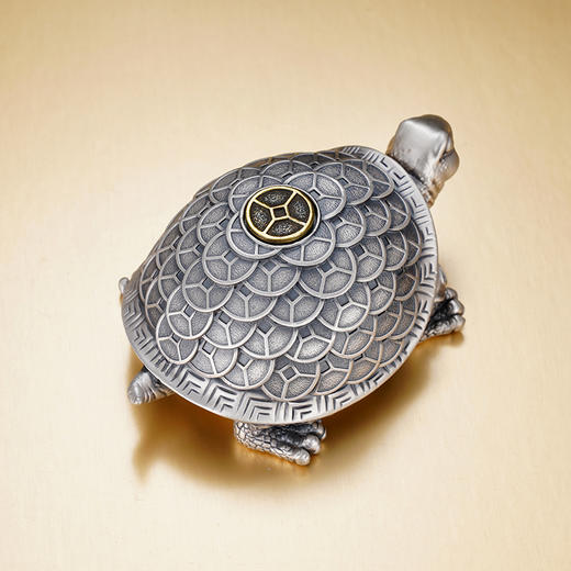 子佩集S999银【金钱龟】茶宠【CC848】钱币八卦太极乌龟纯银小摆件可转动2406 商品图2