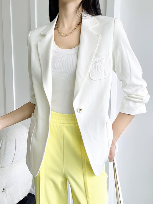 反领单扣左胸字母口袋西服外套 9521010034 商品图1