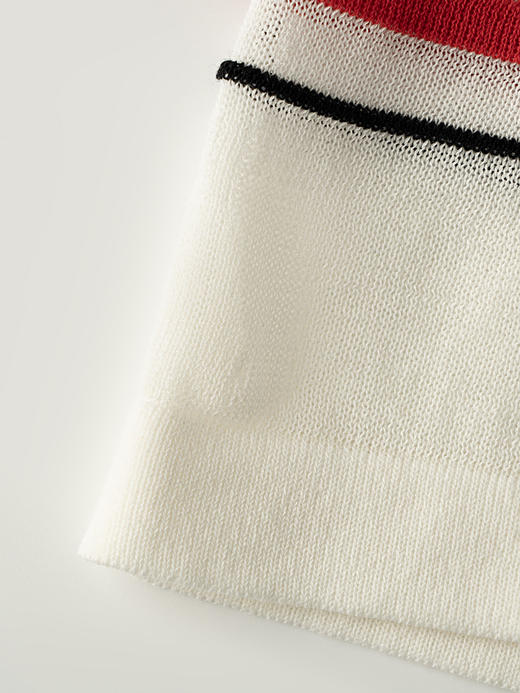 COCO ZONE "彩条Polo"时尚翻领彩条针织衫休闲上衣CC1B1410 商品图7