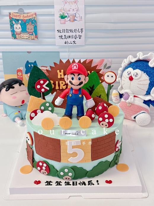 超级马里奥蛋糕（备注侧面数字/需提前预定）-低糖处理无添加 商品图1