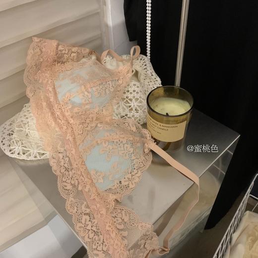 鹿鹿推荐· 撞色浪漫法式蕾丝薄款三角杯无钢圈内衣【贴身衣物不退不换】 商品图4