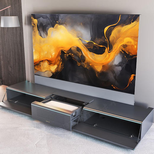 舜合 R50地升屏隐形家庭影院激光电视一体柜100-120英寸专用电视柜电动升降【海信套装】 2.95米激光柜+120寸地升黑栅幕+海信500U 商品图3