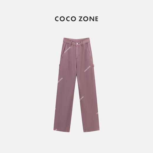 COCO ZONE "梅子色”夏季简约纯色直筒阔腿裤休闲牛仔裤CC1B1198 商品图0