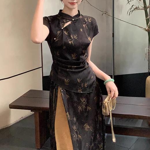 裁缝学苑AS282 新中式倒褶短款修身小衫纸样短旗袍半身裙套装打版裁剪样板 商品图5