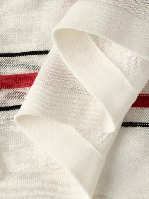 COCO ZONE "彩条Polo"时尚翻领彩条针织衫休闲上衣CC1B1410 商品图9