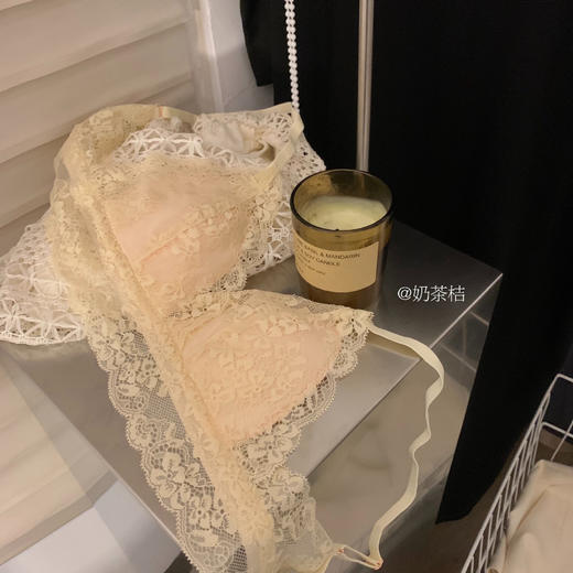 鹿鹿推荐· 撞色浪漫法式蕾丝薄款三角杯无钢圈内衣【贴身衣物不退不换】 商品图6