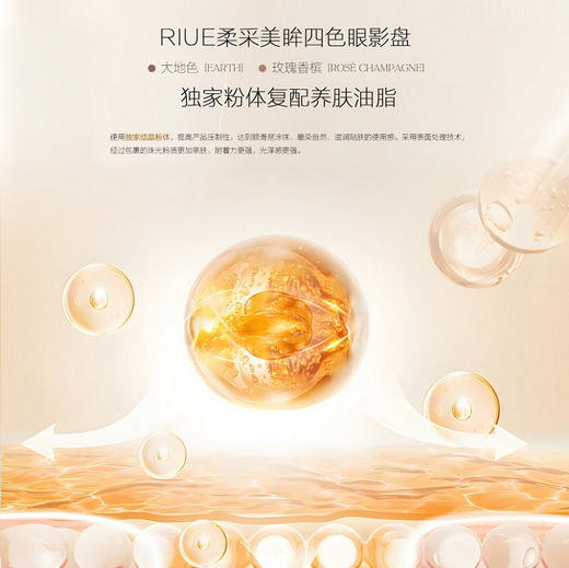 Riue柔采美眸四色眼影盘(01大地色/02玫瑰香槟) 商品图5