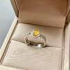 高冰到玻璃种黄翡蛋面戒指铂金钻石镶嵌 商品缩略图5