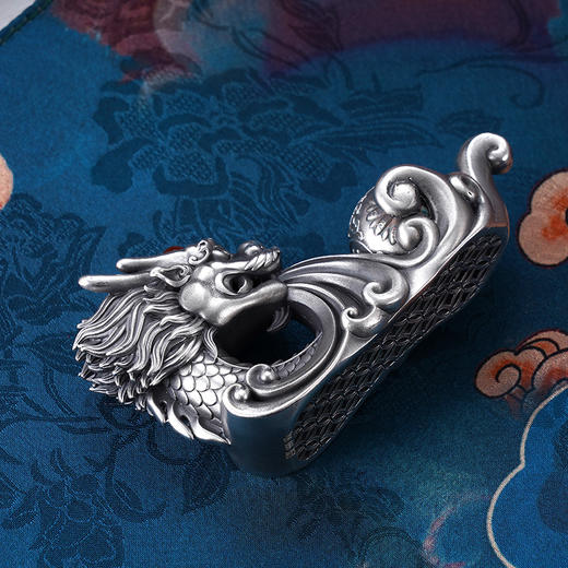 子佩集S999银招财银龙香插【BX0280878】纯银小摆件可转动2406 商品图3