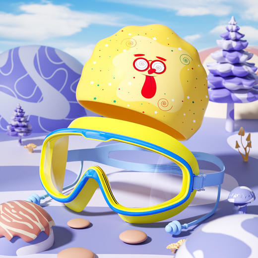 帽子+护镜【欢畅暑期游玩，舒适无忧！】可爱印花泳帽，儿童专属防水护目镜。舒适柔软，大视野防雾。让初学游泳者体验魔幻般的游泳世界，感受水的柔软与力量，泳眼大开，游得自在！ 商品图5