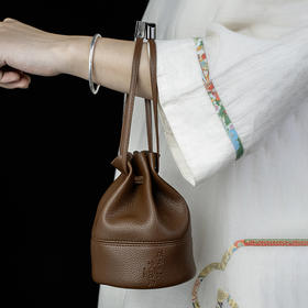 暗香疏影 皮革收纳包 咖色小茶包便携茶具茶杯收纳袋旅行茶壶快客杯袋