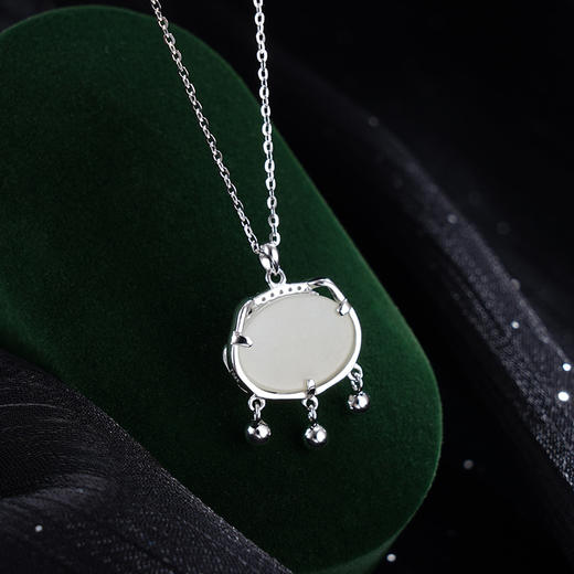 子佩集S925银【梦锁清秋】套链【XL020352】纯银和田玉国潮项链2406 商品图1