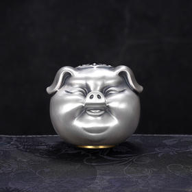 子佩集S999银【招财福猪】手把件【SBJ841】纯银手把件可转动2406