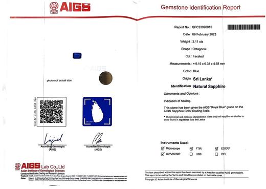 3.11ct 3.78g 蓝宝石吊坠 商品图8