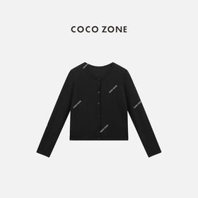 COCO ZONE 桑蚕丝棉混纺夏季圆领针织衫长袖上衣CC2B1205