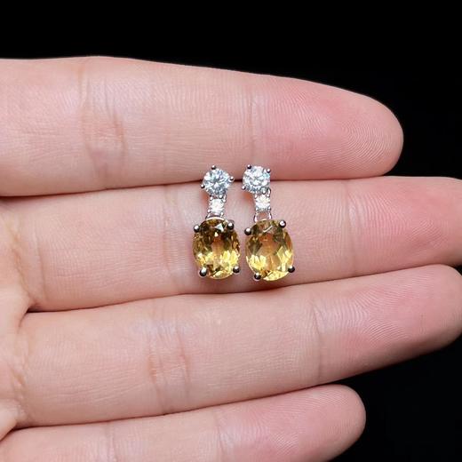 水晶耳饰-玉美人菲菲HZ/S925黄水晶耳坠约18*7mm 商品图0