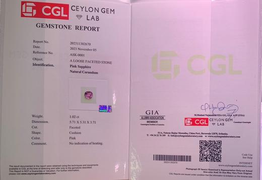 1.02ct 蓝宝石裸石 商品图4