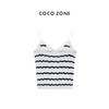 COCO ZONE 夏季条纹V领吊带针织衫单排扣上衣CC2B0985 商品缩略图1