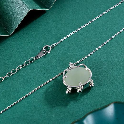子佩集S925银【梦锁清秋】套链【XL020352】纯银和田玉国潮项链2406 商品图4