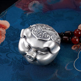 子佩集S999银【招财福猪】手把件【SBJ841】纯银手把件可转动2406