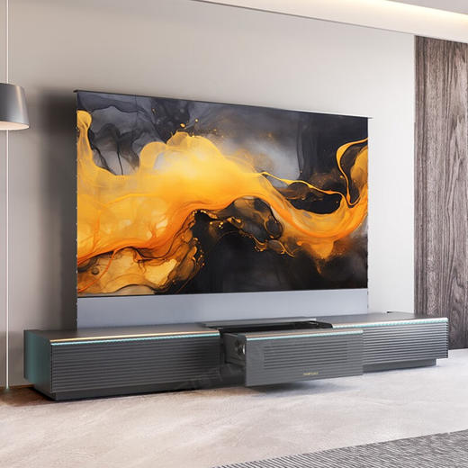 舜合 R50地升屏隐形家庭影院激光电视一体柜100-120英寸专用电视柜电动升降【海信套装】 2.95米激光柜+120寸地升黑栅幕+海信500U 商品图2