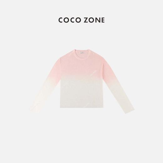 COCO ZONE 新款渐变色圆领针织运动长袖上衣23C18986 商品图0