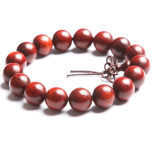 温书院 印度小叶紫檀【带金星】油性珠子盘玩男女手链15mm·手链*1条 商品图3