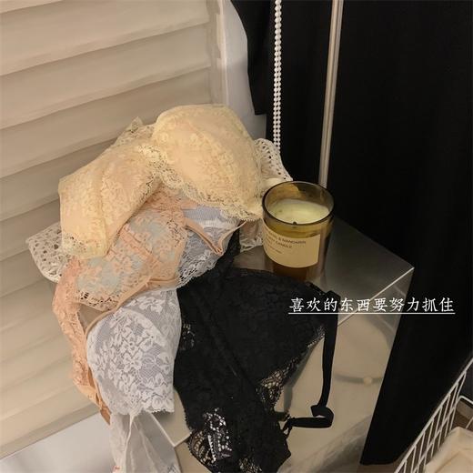 鹿鹿推荐· 撞色浪漫法式蕾丝薄款三角杯无钢圈内衣【贴身衣物不退不换】 商品图2