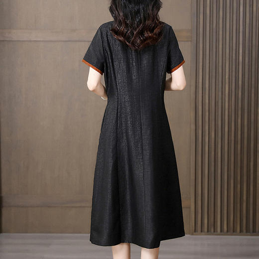 龟裂纹香云纱，重磅桑蚕丝连衣裙KQN- 221658 商品图3