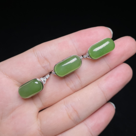 玉美人菲菲HZ#S925碧玉戒指-蛋面约17*9mm可调节-多样性发一