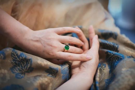 素金帝王绿戒指 商品图6