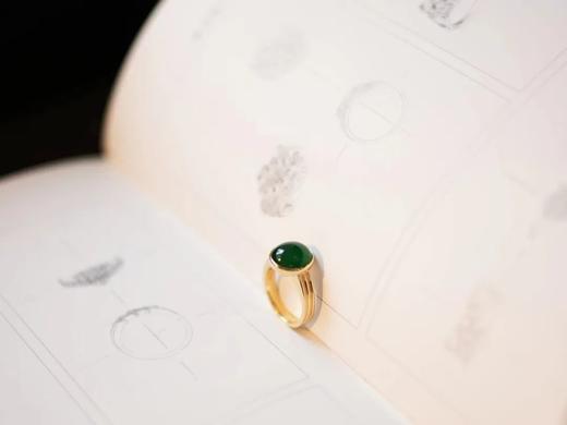 素金帝王绿戒指 商品图1