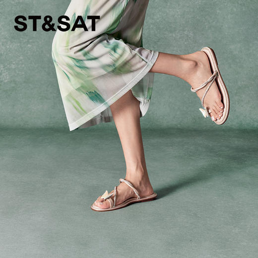 星期六仙女风蝴蝶夹趾舒适平底拖SSC2110257 商品图2