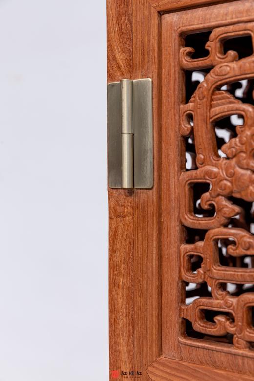 红桥红  家具严选  缅甸花梨（大果紫檀）【92拐子纹 透格方角柜】 商品图3