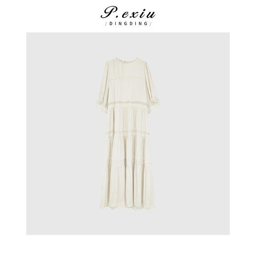 PanYiXiu/潘依绣【淡颜女神】典雅仙气飘飘重工拼接连衣裙 W-62188 商品图1