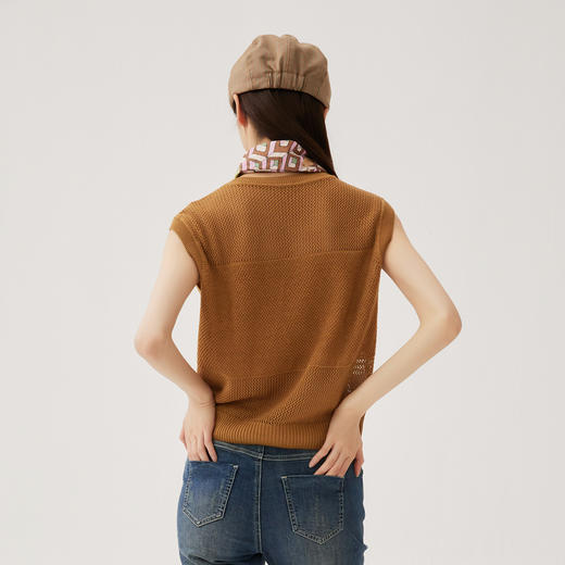 谜底套头针织衫背心女2024秋新品复古文艺风绣花针织衫243MZ1347 商品图2