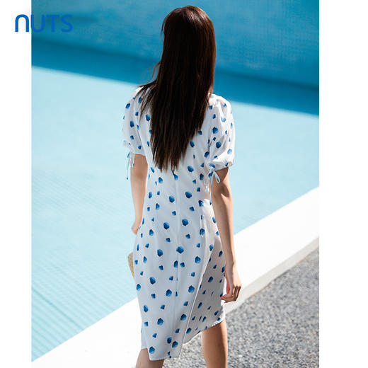 NUTS夏季新款气质抽绳茶歇裙甜美波点连衣裙429101352 商品图4