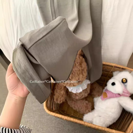 CatKaiser新中式冰丝肌理速干裤冰丝阔腿裤女夏季薄款高腰阔腿裤 商品图4