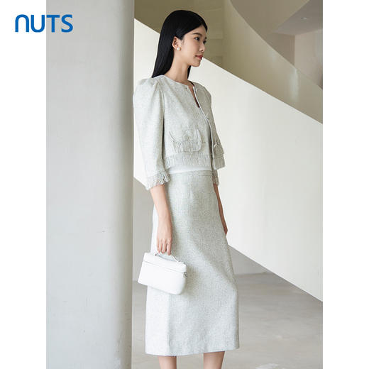 NUTS2023秋季新款时尚气质小香风短外套+半身裙两件套装4381401A1 商品图3