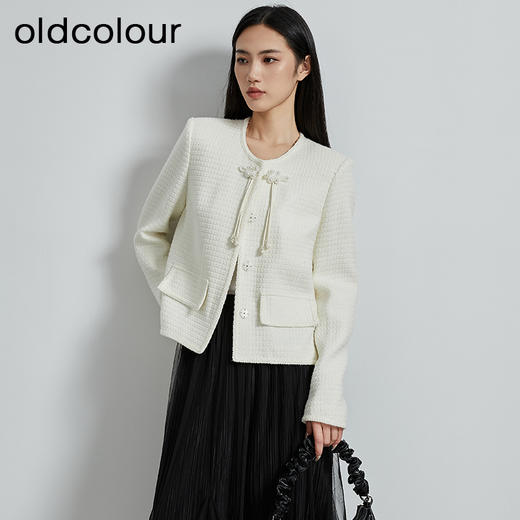 oldcolour秋季新款小香风中式圆领中国风短外套上衣女P340403A1 商品图2