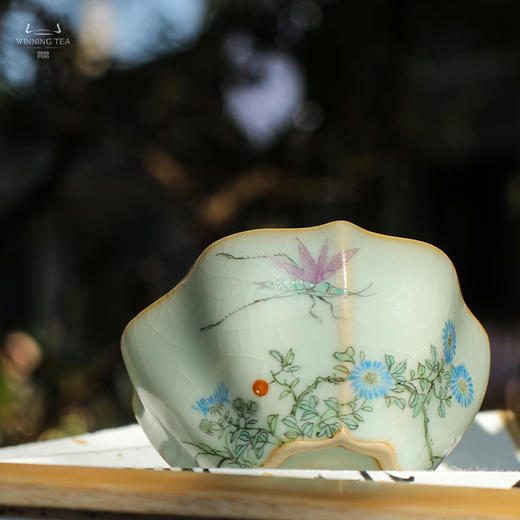 问鼎汝瓷鼎峰系列天青老款三叶杯 (虫草之韵) 商品图4