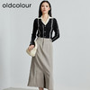 oldcolour秋季新款韩版修身高腰直筒休闲高级感中长裙女P330608A1 商品缩略图2