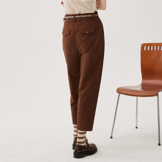 谜底萝卜裤女士2024秋季新品通勤风百搭宽松休闲九分裤243MK1062 商品图2