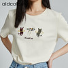 oldcolour秋季新款趣味猫咪刺绣设计感圆领短袖T恤女P310202A1 商品缩略图4