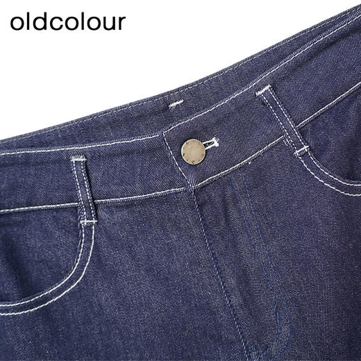 oldcolour休闲简约牛仔裤春季新款高腰直筒百搭九分裤女P13113142 商品图4