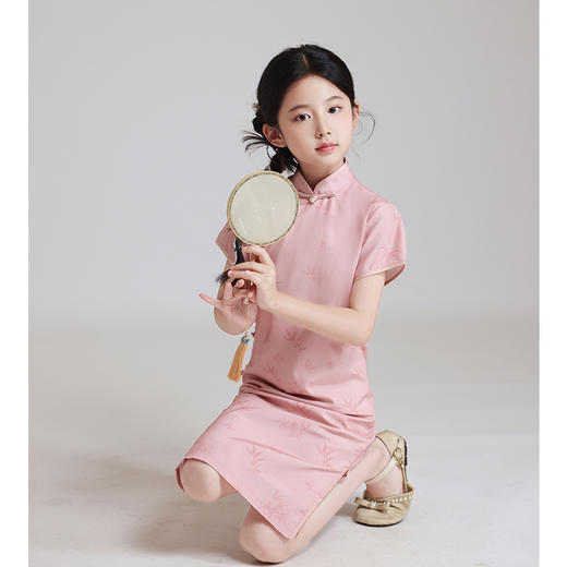 LSB粉色改良儿童旗袍夏季2024新款女童日常高端中国风小女孩高级表演 商品图3