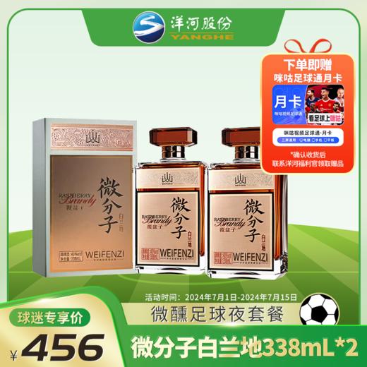 【微醺足球夜套餐】洋河 微分子覆盆子白兰地40度338mL*2瓶 商品图0